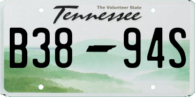 TN license plate B3894S