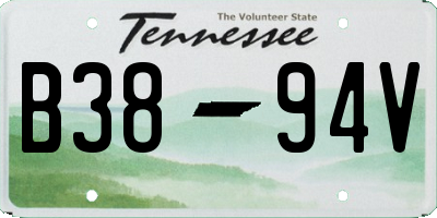 TN license plate B3894V