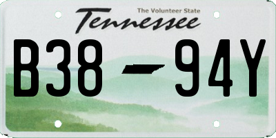 TN license plate B3894Y