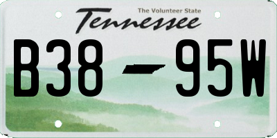 TN license plate B3895W