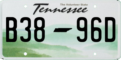 TN license plate B3896D