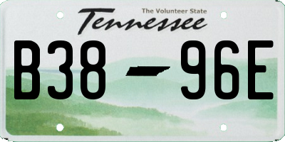 TN license plate B3896E