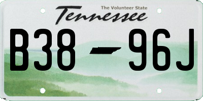 TN license plate B3896J