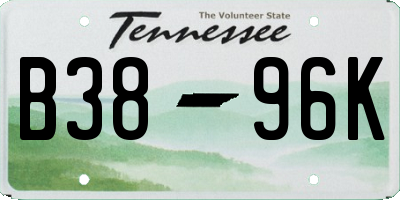 TN license plate B3896K