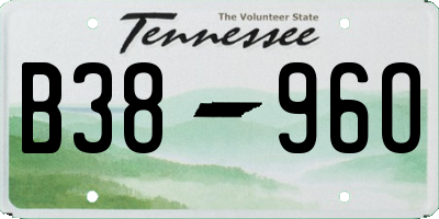 TN license plate B3896O