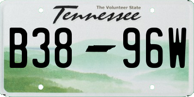 TN license plate B3896W