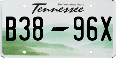 TN license plate B3896X