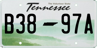 TN license plate B3897A
