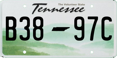 TN license plate B3897C