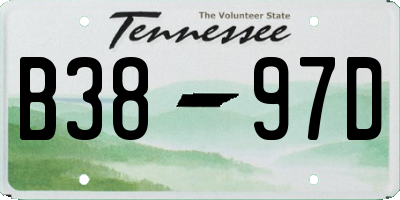 TN license plate B3897D