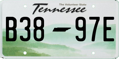 TN license plate B3897E