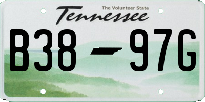 TN license plate B3897G