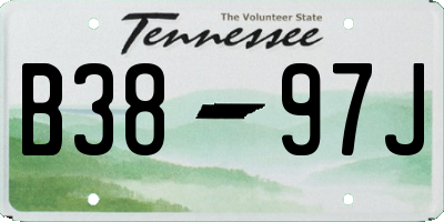 TN license plate B3897J
