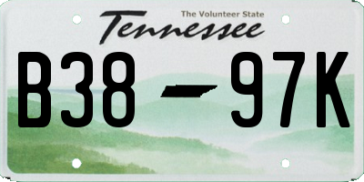 TN license plate B3897K