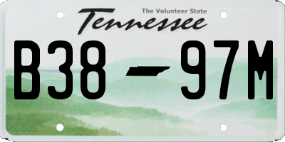 TN license plate B3897M
