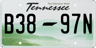 TN license plate B3897N