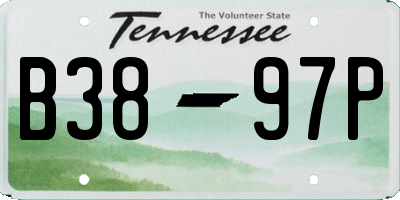 TN license plate B3897P