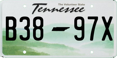 TN license plate B3897X