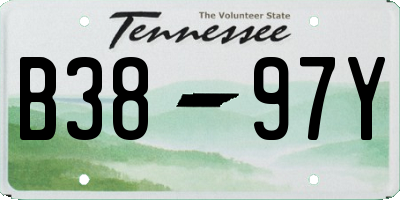 TN license plate B3897Y