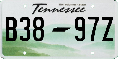 TN license plate B3897Z