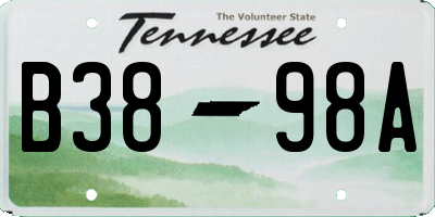 TN license plate B3898A
