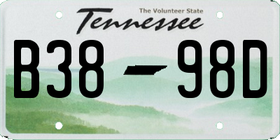 TN license plate B3898D