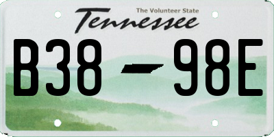 TN license plate B3898E