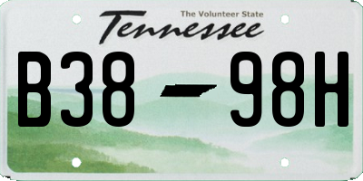 TN license plate B3898H