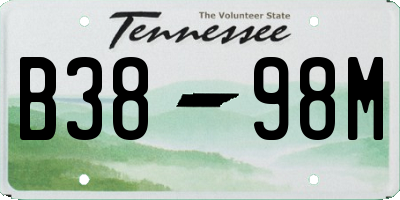 TN license plate B3898M