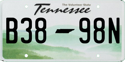 TN license plate B3898N
