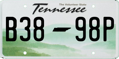TN license plate B3898P