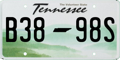 TN license plate B3898S