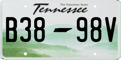 TN license plate B3898V