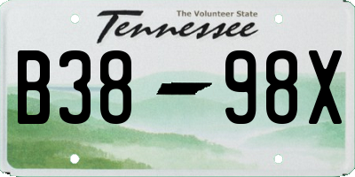TN license plate B3898X
