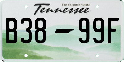 TN license plate B3899F