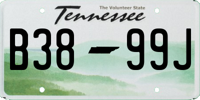 TN license plate B3899J