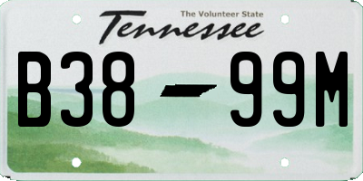 TN license plate B3899M