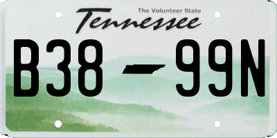 TN license plate B3899N