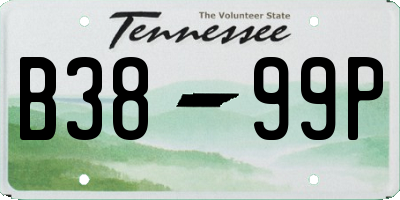 TN license plate B3899P