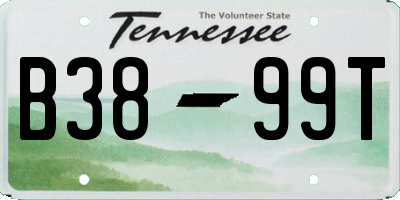 TN license plate B3899T