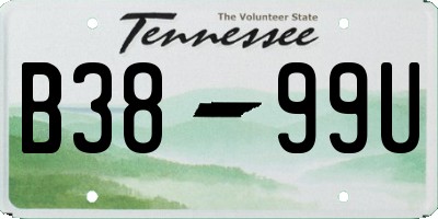 TN license plate B3899U