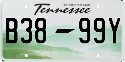 TN license plate B3899Y