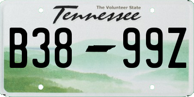 TN license plate B3899Z