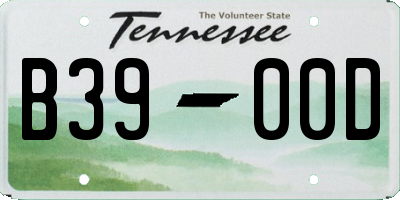 TN license plate B3900D