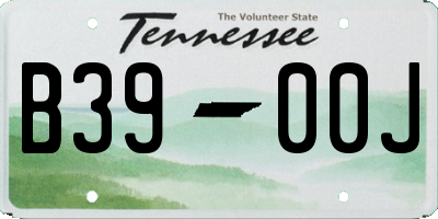 TN license plate B3900J