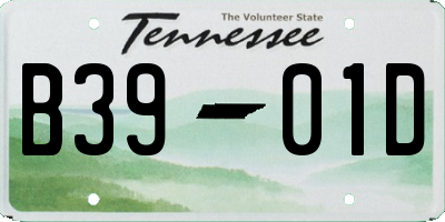 TN license plate B3901D