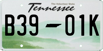 TN license plate B3901K