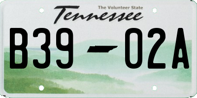 TN license plate B3902A