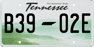 TN license plate B3902E