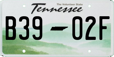 TN license plate B3902F